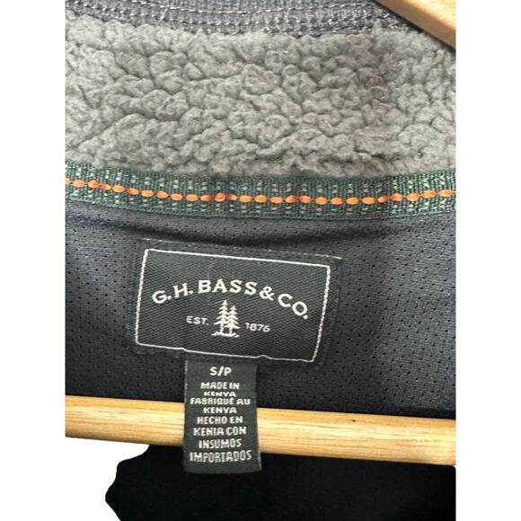 G.H. Bass & Co Black 1/4 Button Ribbed Pullover Men's Size Small - Picture 5 of 7